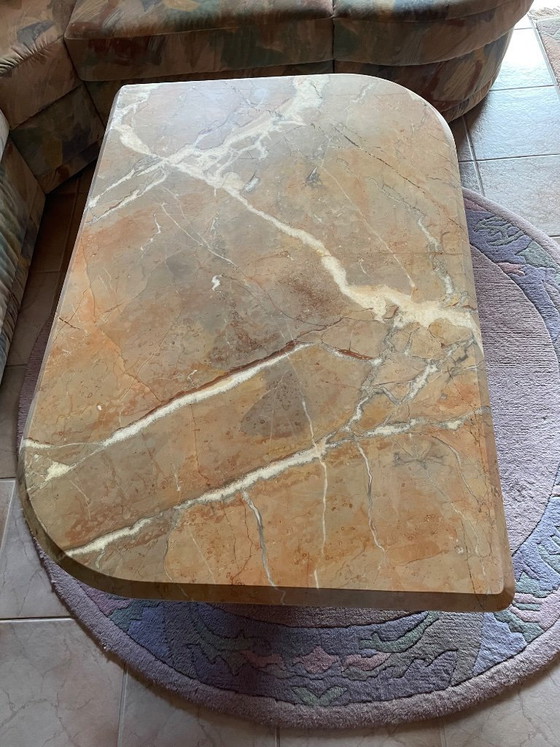 Image 1 of Tavolino da caffè vintage di metà secolo in marmo – Originale Davia Rossa in vero marmo (110x70)