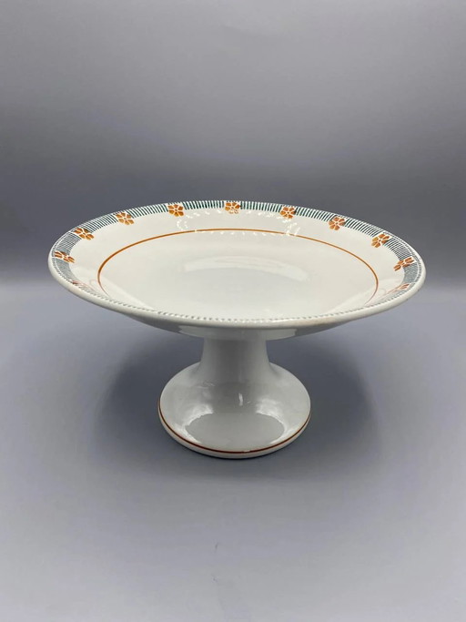 Cuenco de compota con pedestal de loza Céranord Saint-Amand, diseño Parame, Art Déco – decoratieve objecten, Art Deco