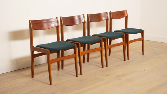 Image 1 of Set van 4 eetkamerstoelen | Vintage | Opnieuw gestoffeerd