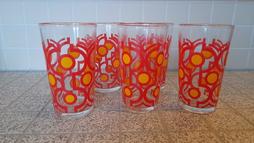 Set Of 5 Drinking Glasses, 1970S