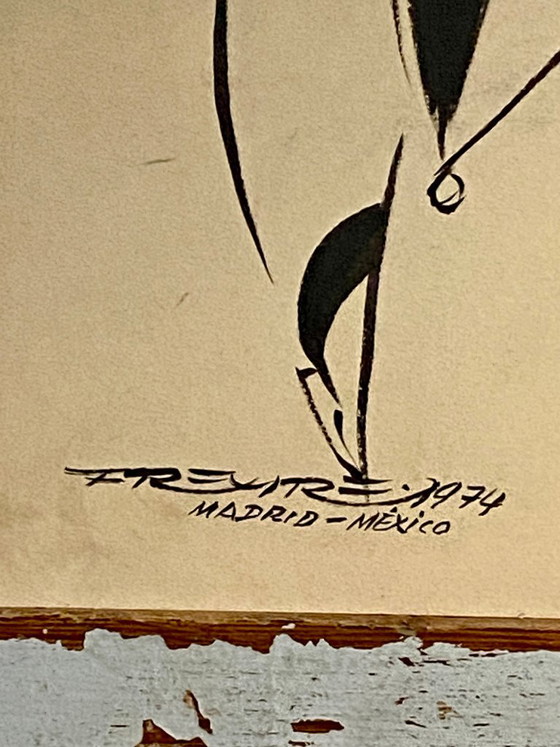 Artist's drawing on cardboard from 1974 – Paintings & Drawings, Paper (photo 2 of 6)