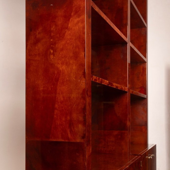 Image 1 of Perkamenten boekenkast van Aldo Tura voor Tura Milano 1960