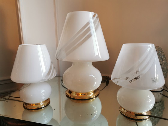 Image 1 of Trio of large Murano Swirl lamps