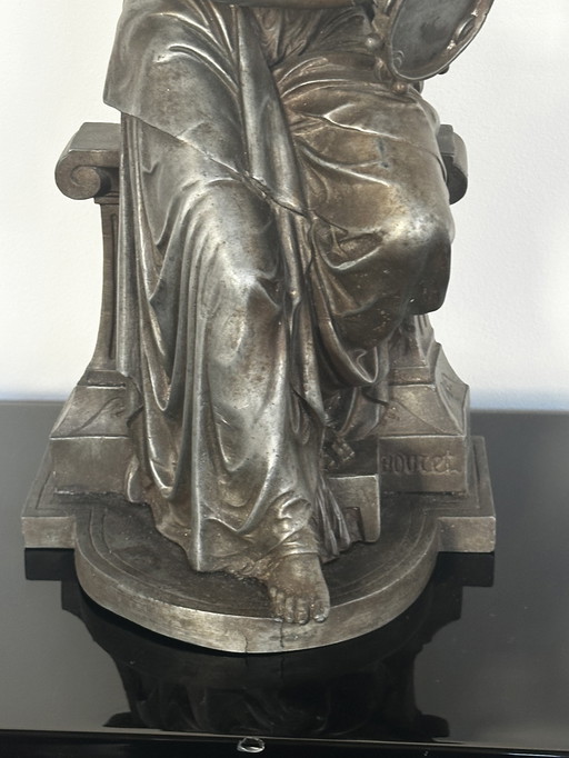 Sculpture by Eutrope Bouret (1833-1906) Seated woman H 31.5 cm