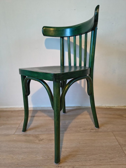 6x Vintage Grüne Café Stühle / Thonet Stil