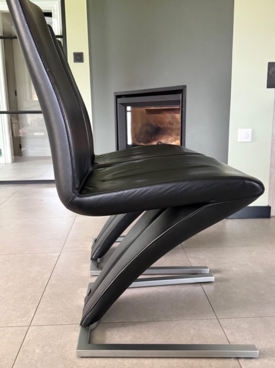 Image 1 of 4 chaises Rolf Benz noires