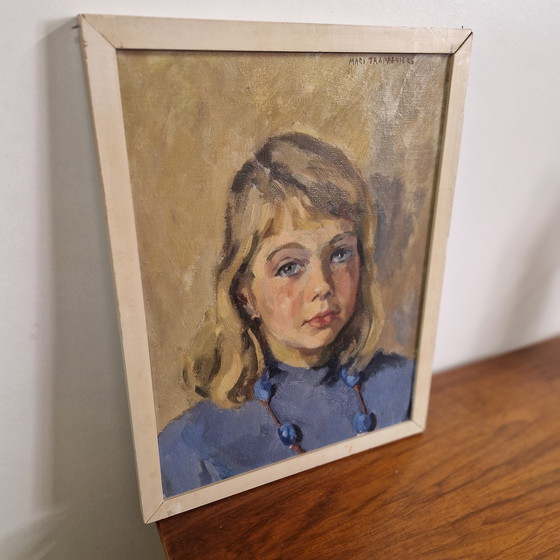 Image 1 of Óleo sobre lienzo Mari Trappeniers pintura antigua