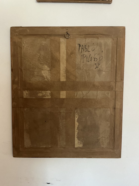 Image 1 of Abstract Cubist-Style Painting – Signed – Oil on Canvas with Fram