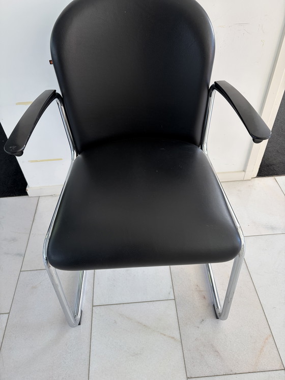 Gispen 413 Black Leather – Armchairs, Metal (photo 5 of 5)