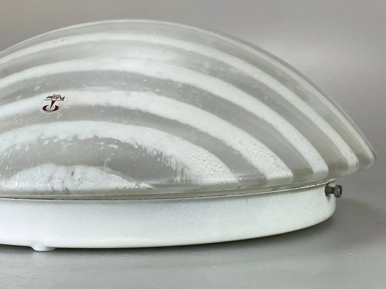 Image 1 of 70s Peill & Putzler Plafoniere ceiling lamp glass space design lamp 70s