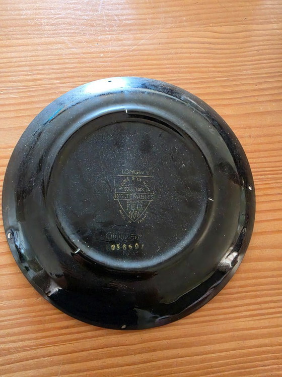Piatto decorativo vintage Longwy - Decorazione "Horizon" Cervo e Cerva 24,5 cm – Stoviglie, Ceramica (photo 6 of 6)