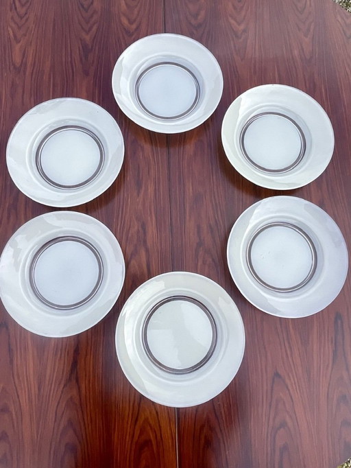 Mid-Century soepborden, van Duralex, Frankrijk, set van 6, jaren 60