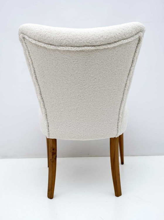 Image 1 of Petit fauteuil italien en tissu bouclé, style Mid-Century Modern, années 1950