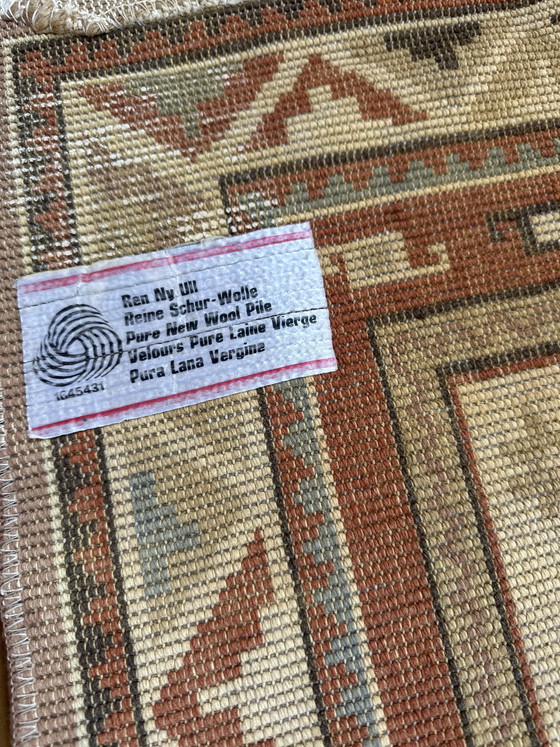 Image 1 of Vintage Moroccan/Anatolian style pure virgin wool rug 68x120cm