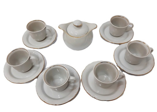 Vintage White Porcelain Espresso Set