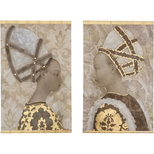 Vintage painting representing a noble woman, France