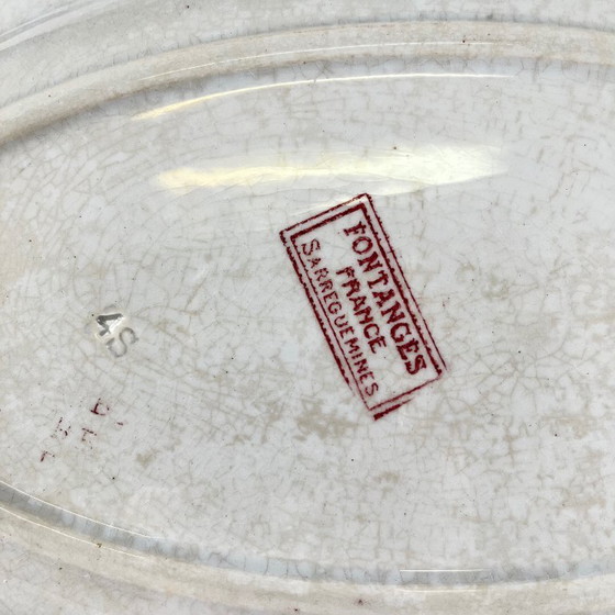 Image 1 of Piatto ovale "Fontange" Sarreguemines, rosso
