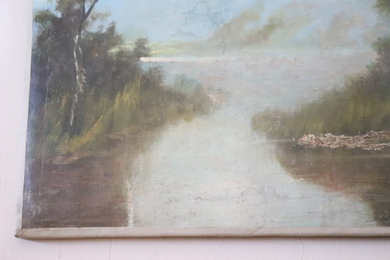 Image 1 of Antike Landschaft, Ölgemälde auf Leinwand, 19. Jahrhundert