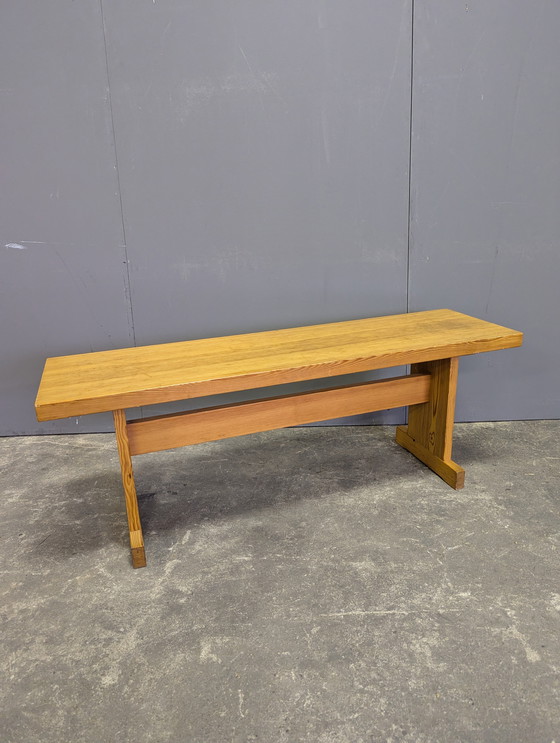 Image 1 of Vintage wooden dining table with bench Taapiovaara