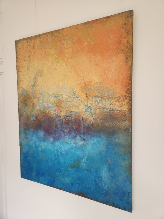 Image 1 of Beautiful Large Abstract Painting "Cold Wind" - MIKA (100x80 cm) incl. Certificate