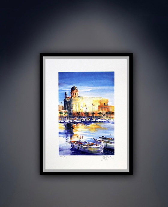 Image 1 of Ella Fort: "St. Raphael." Hand-signed and numbered color lithograph.  Here number 281/390.