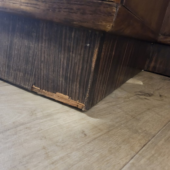 Image 1 of Bureau Art Déco ancien en bois avec bibliothèque et tiroirs d'archivage / bureau double face