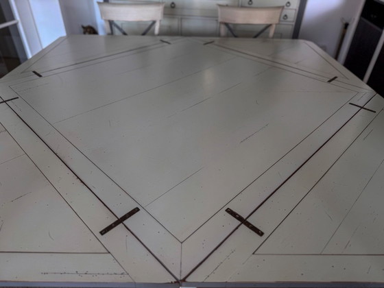 Image 1 of Handkerchief table with 4 leaves and 4 chairs