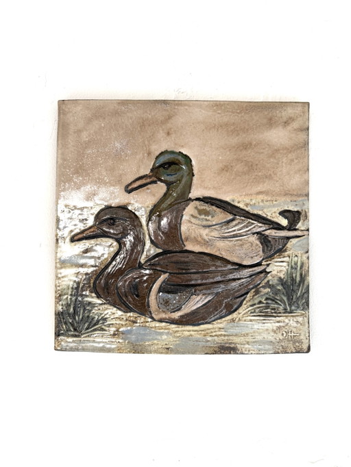 Vintage-Keramikwandfliese, Ruscha Keramik ‘60 – wanddecoratie, Ceramic