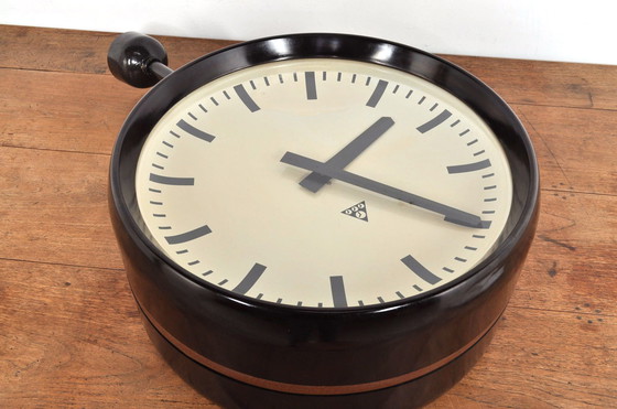 Image 1 of Vintage Double-Sided Clock Pragotron