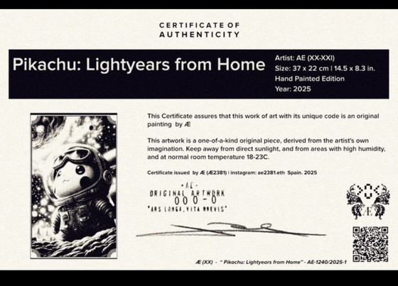 Image 1 of Kunstwerk Pikachu (Pokémon) Lichtjahre von zu Hause entfernt