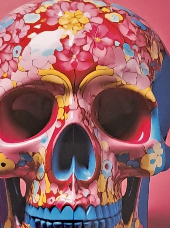 Image 1 of DEAD HEAD - Teschio Pink Pop - Stampa Giclée su lastra di alluminio
