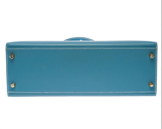 Image 1 of Zak HERMES Kelly 32 en Cuir Bleu - 103329