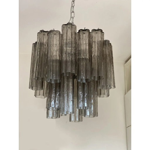 Contemporary Grey "Tronchi" Murano Glass in Venini Style