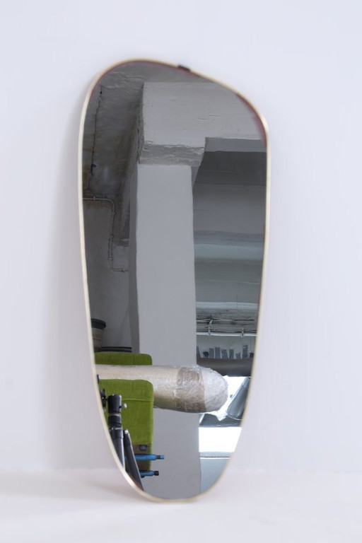 Vintage Mirror 60s | Mid - Century Hanging Mirror Mirror Wood Retro Slanted Vintage #06-01