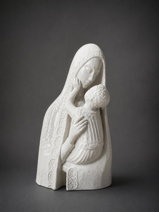 Madonna col Bambino Art Déco italiana – stile Lenci – ca. 1930–50