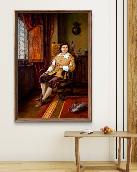 Original Oil Painting In Anticipation - Based On A. Dumas's "The Three Musketeers" – Paintings & Drawings (photo 3 of 7)