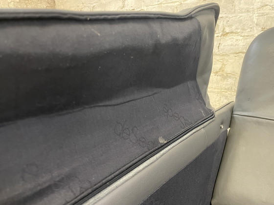 Image 1 of De Sede DS 61 Bank met poef grijs leer vintage