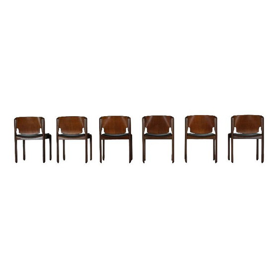 Image 1 of 6 chaises empilables modèle 122 par Vico Magistretti pour Cassina, Italie, années 1960