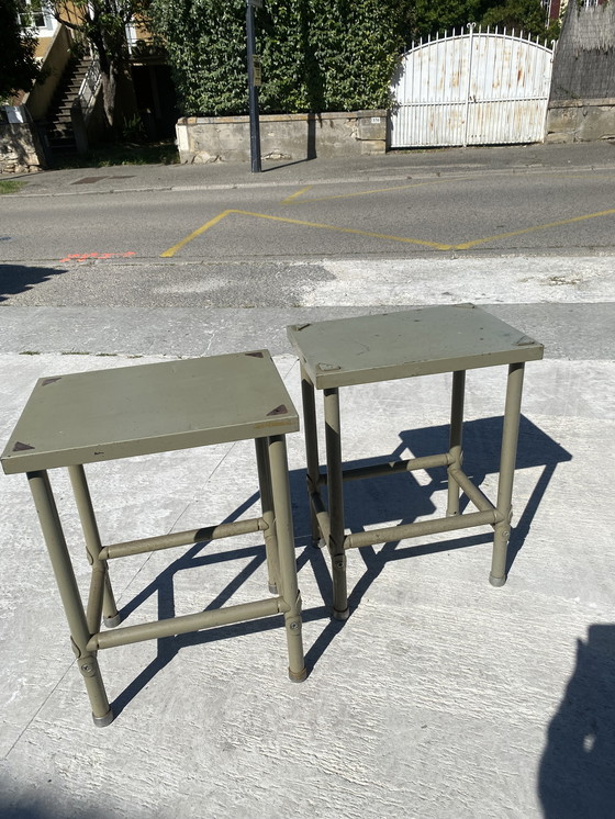 Image 1 of  René Herbst Pair of side tables/ bedside tables