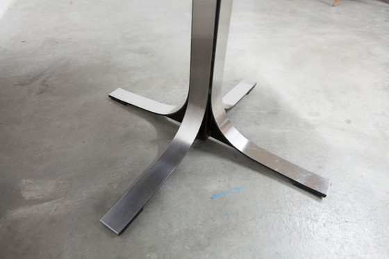 Image 1 of Osvaldo Borsani black and chrome round height-adjustable table with extension