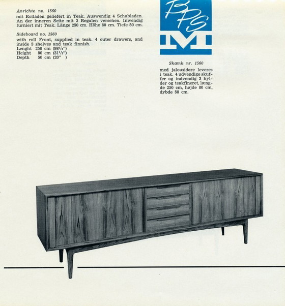 Image 1 of Bernhard Pedersen & Søn (BPS-M) – Exceptional sideboard model 1560, special edition, Denmark, 1960s