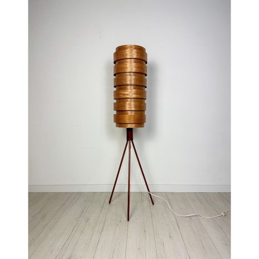 Lampadaire Vintage Danois en Teck et Bois de Bentwood 60s