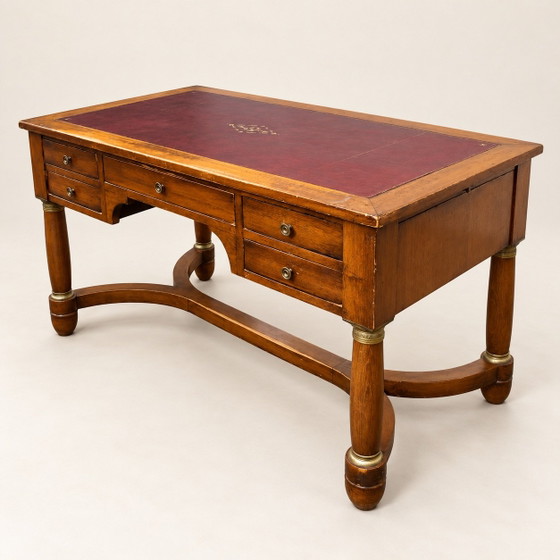 19th Century French Empire Style Mahogany Desk, Leather with Extensions, Wood, Brown (photo 5 of 9)