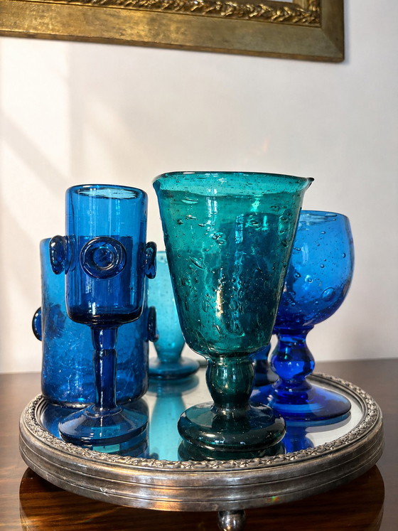 6 Verres Hand Made Afghanistan – vintage Afghanistan, Glass & Decanter, Glass (photo 2 of 15)