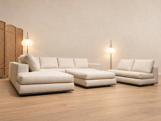 Set da 5 pezzi Minotti Hamilton, Rivestito di recente, Zona salotto, Altro, Tessile, Beige (foto 3 di 15)