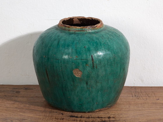 Jarrón antiguo redondo de cerámica esmaltada (c.1820) #16 – Jarrones, Ceramic (photo 28 of 33)