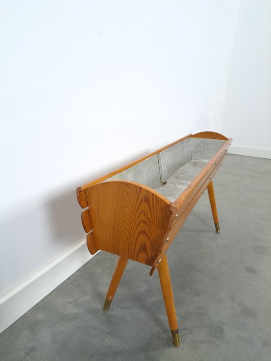 Image 1 of Plantentafel, bloempot uit Zweden met gouden pootjes