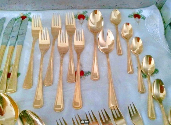 Image 1 of Posate Imperiali Olympia 37 pezzi placcati oro duro con oro 24 carati