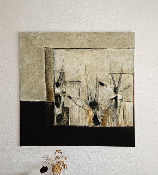 Schilderij 'Oryx' Beate Emanuel 2003 – schilderijen tekeningen, Canvas (photo 2 of 6)