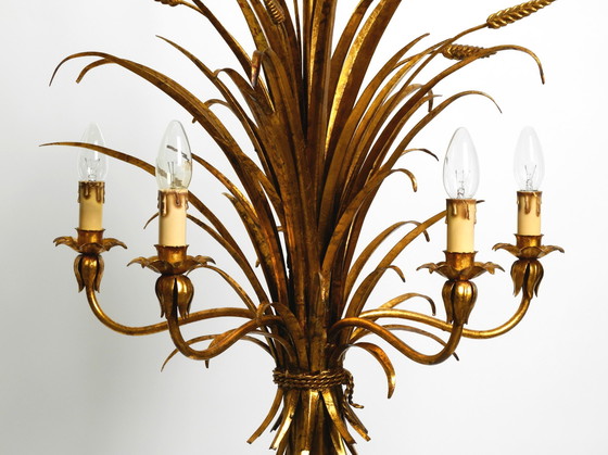 Image 1 of Beautiful Huge 1970S Gold-Plated 5-Arm Tall Metal Chandelier By Hans Kögl